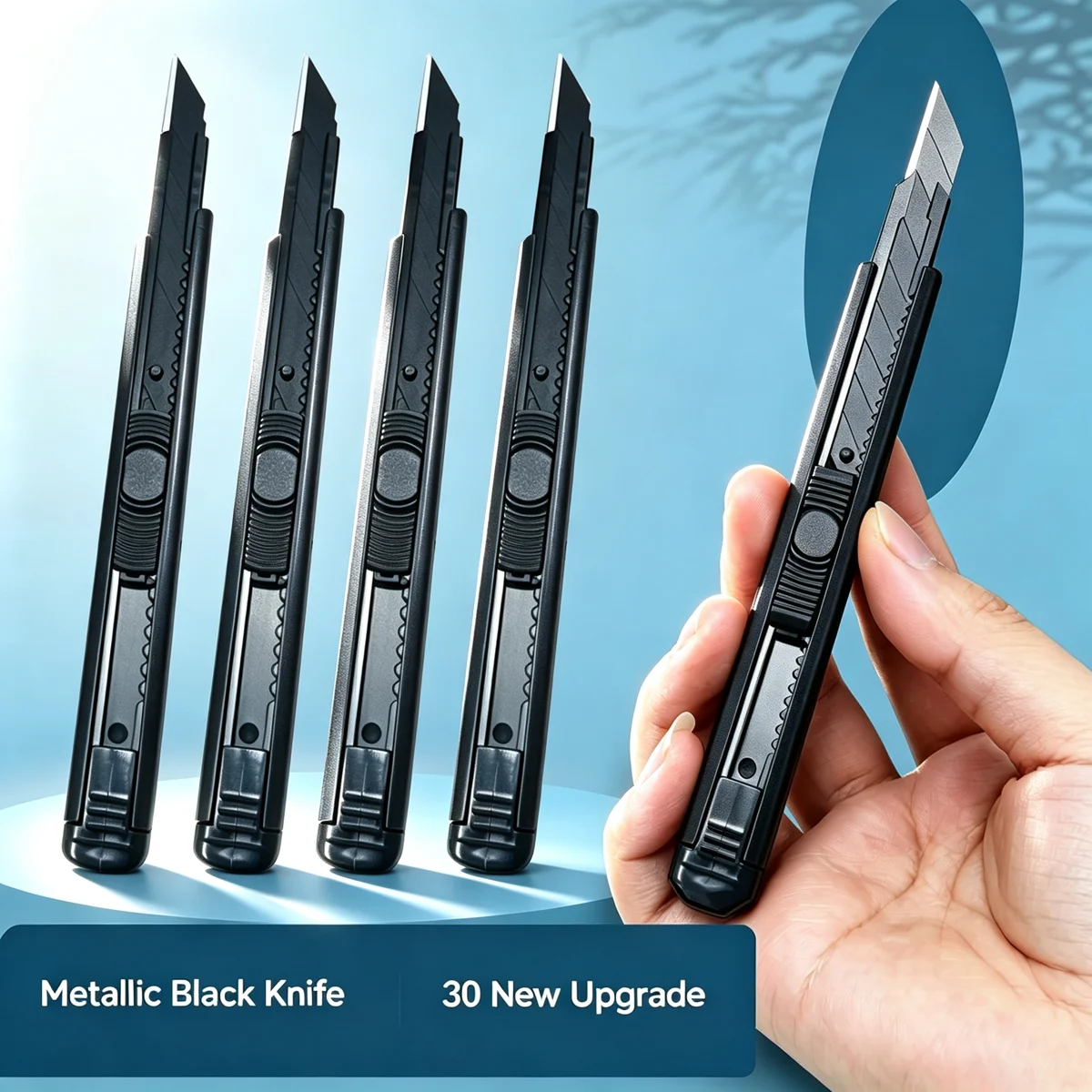 Stationery Utility Knife Metal 30° Small Paper Cutter Self-Locking Design For Unboxing CUT TOOL Art Supplies Blade 9MM