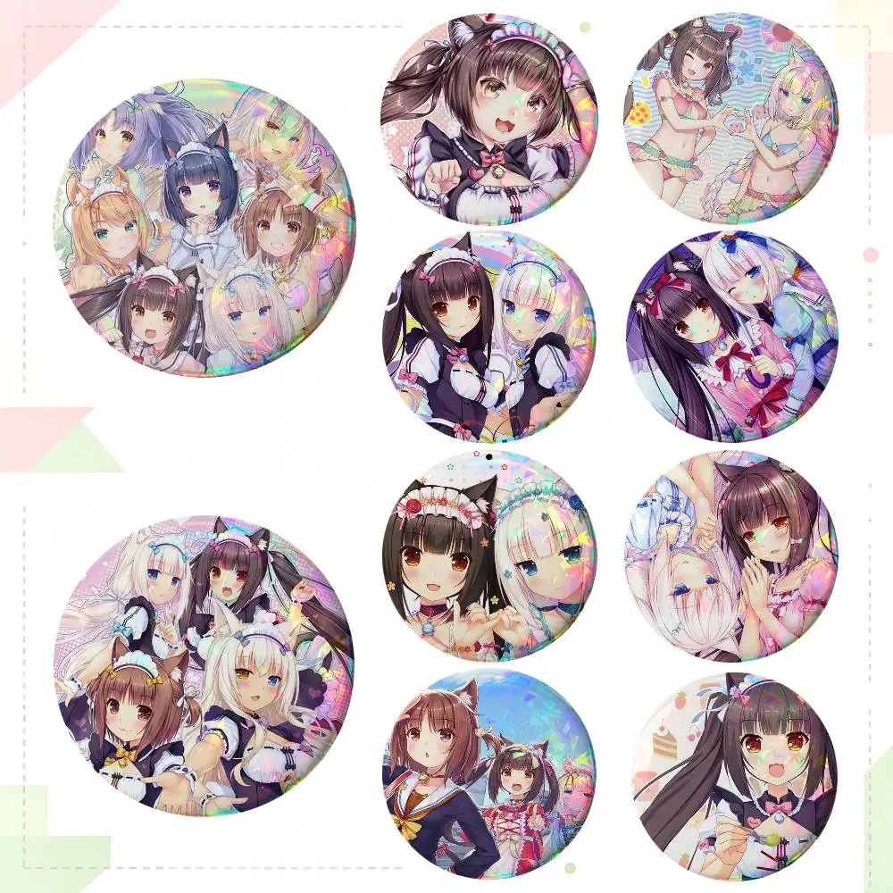 Anime Nekopara Round Badge Lapel Pin Backpack Clothing Jewelry Accessories Gift Brooch