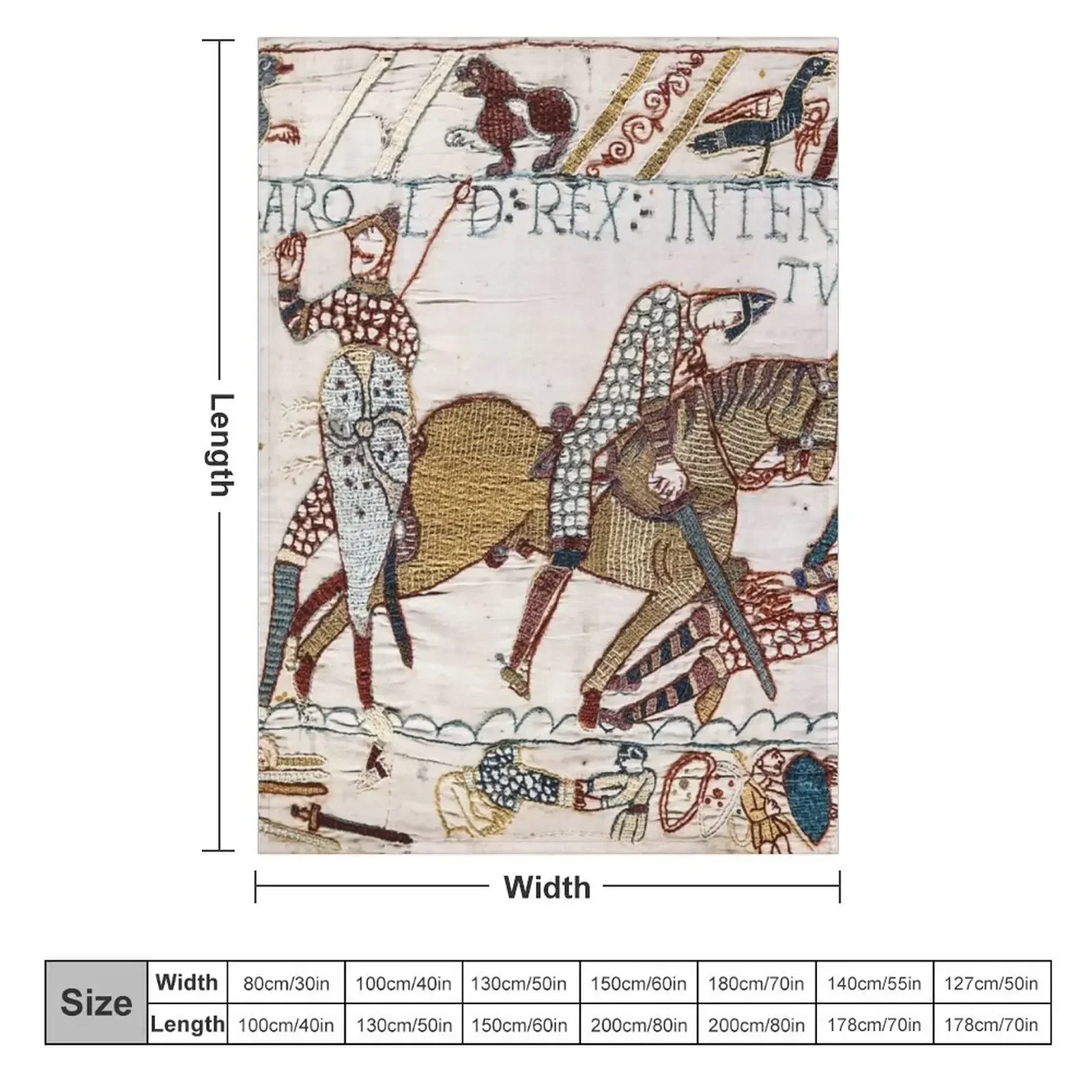 THE BAYEUX TAPESTRY ,The Death of King Harold at Battle of Hastings. Throw Blanket anime Decoratives Blankets