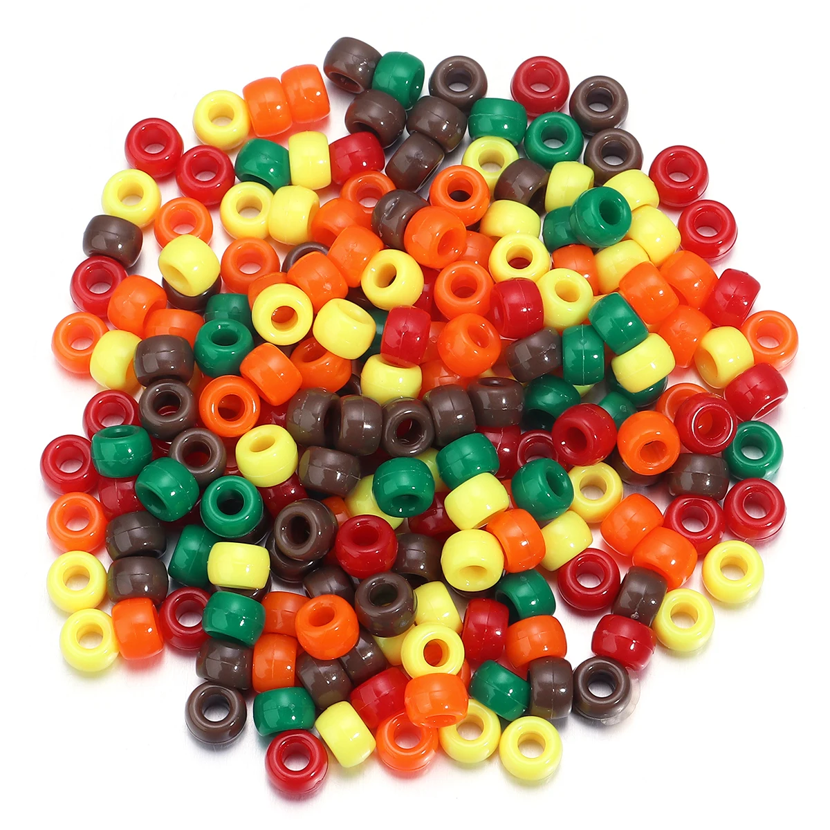 200pcs/lot Mix Color Pony Beads Big Hole Acrylic Beads Loose Spacer Beads For Jewelry Making   DIY Necklace Bracelet Accessories - view 5