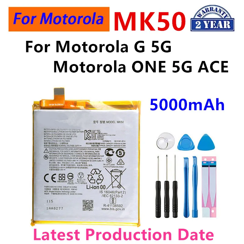 Battery MK50 KP50 KR40 LZ50 KG50 For Motorola Moto One Zoom  Action5G Plus ONE 5G ACE  Hyper Phone Batteries+Tools
