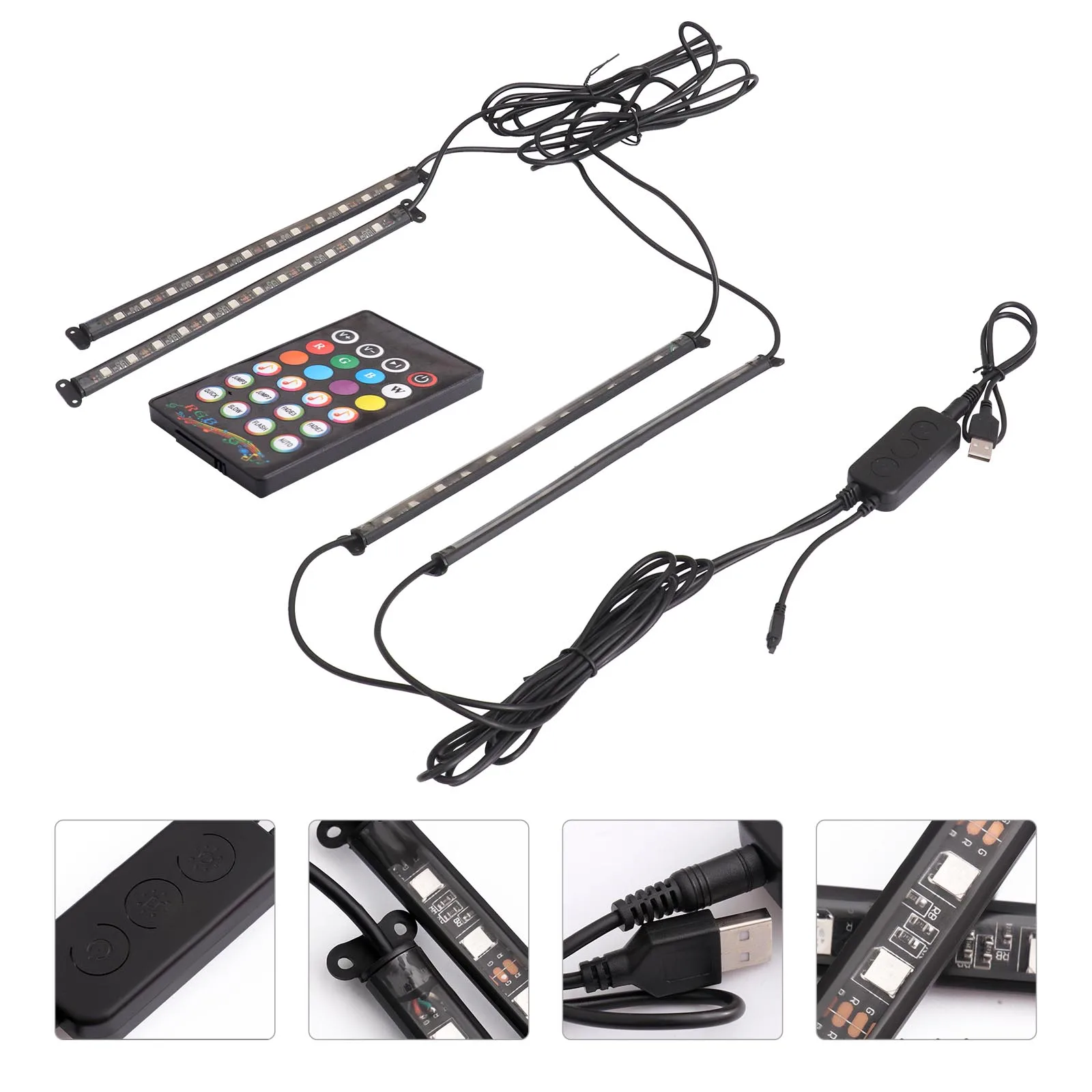 

Wireless Atmosphere Light Car Interior LED Lamp Sound Controlled Music Decor Auto Flashing Durable PC ABS Material