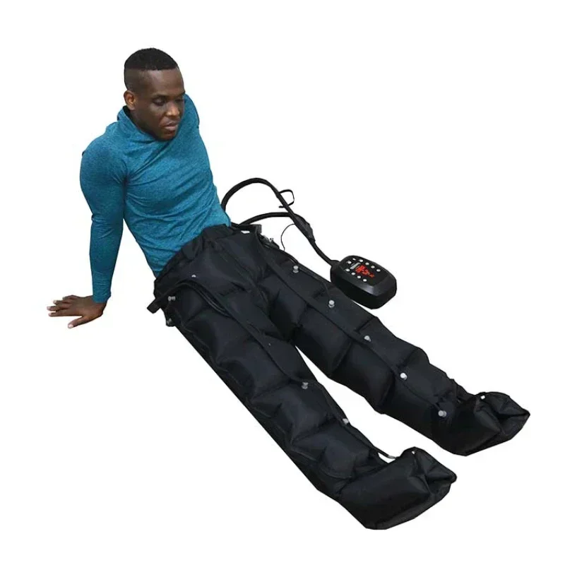 Athletes relieve muscle soreness with air compression boots and leg massagers