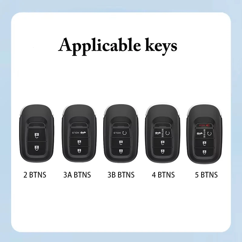 التيتانيوم الرمادي لهوندا 2022 2023 2024 أكورد سيفيك HR-V CR-V الطيار الرياضة SI EX EX-L 2 3 4 5 زر حافظة مفاتيح السيارة حامي #3