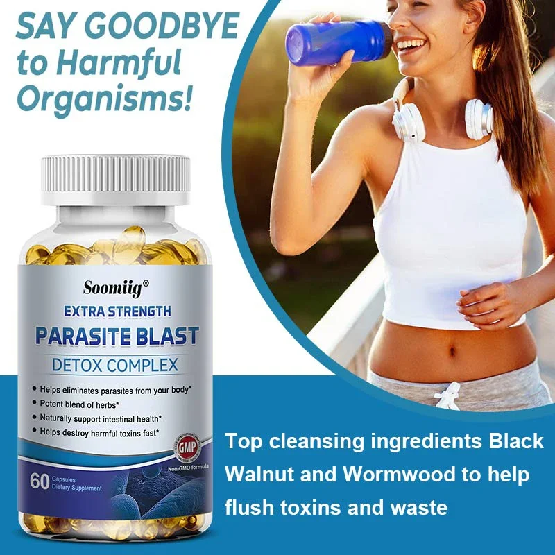 Capsules de bain Parasite Blast Complex, élimine les parasites internes, protège la santé immunitaire, élimine l'd'effets et soutient la santé intestinale