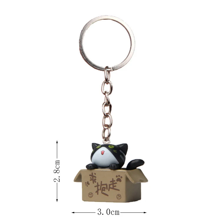 Portachiavi gatto cartone animato adorabile Portachiavi giocattolo gatto cartone fortunato Portachiavi ciondolo animale domestico Gioielli creativi Regalo Accessori moda