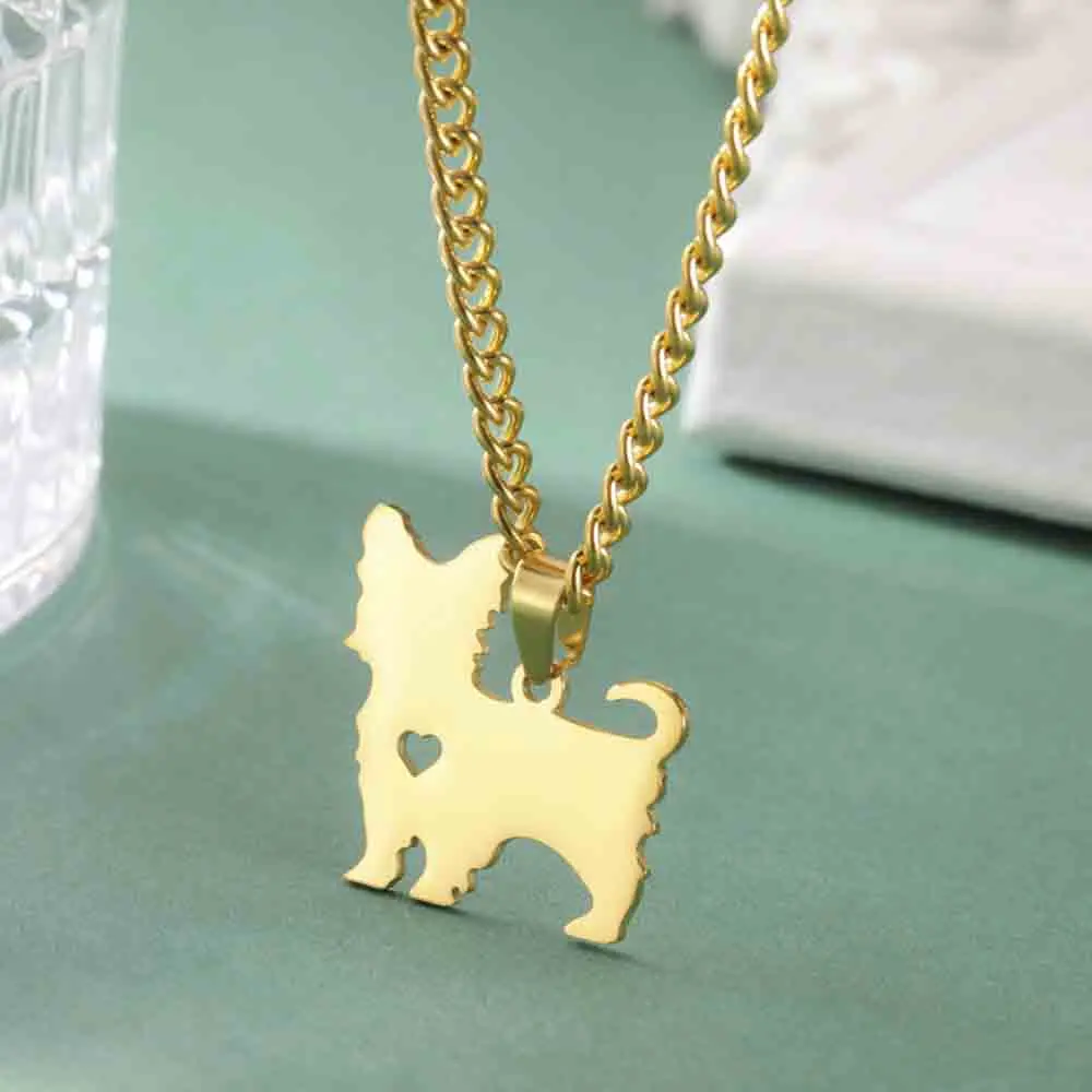 My Shape Cute Puppy Dogs Pendant Necklace for Women Girl Stainless Steel Animal Samoye Dachshund Dog Jewelry Dogs Lovers Gifts