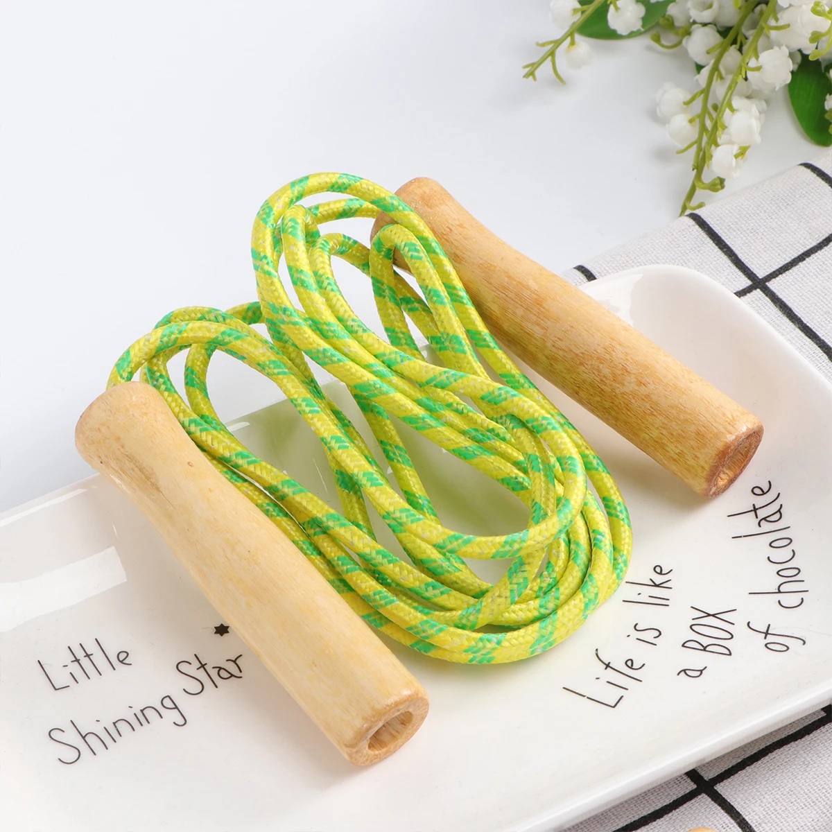 

5 Pcs Ropes Durable Lightweight Kids Adults Wood Jump Rope Training Exercise Bamboo Exercise Ropes Fun Sports Gift