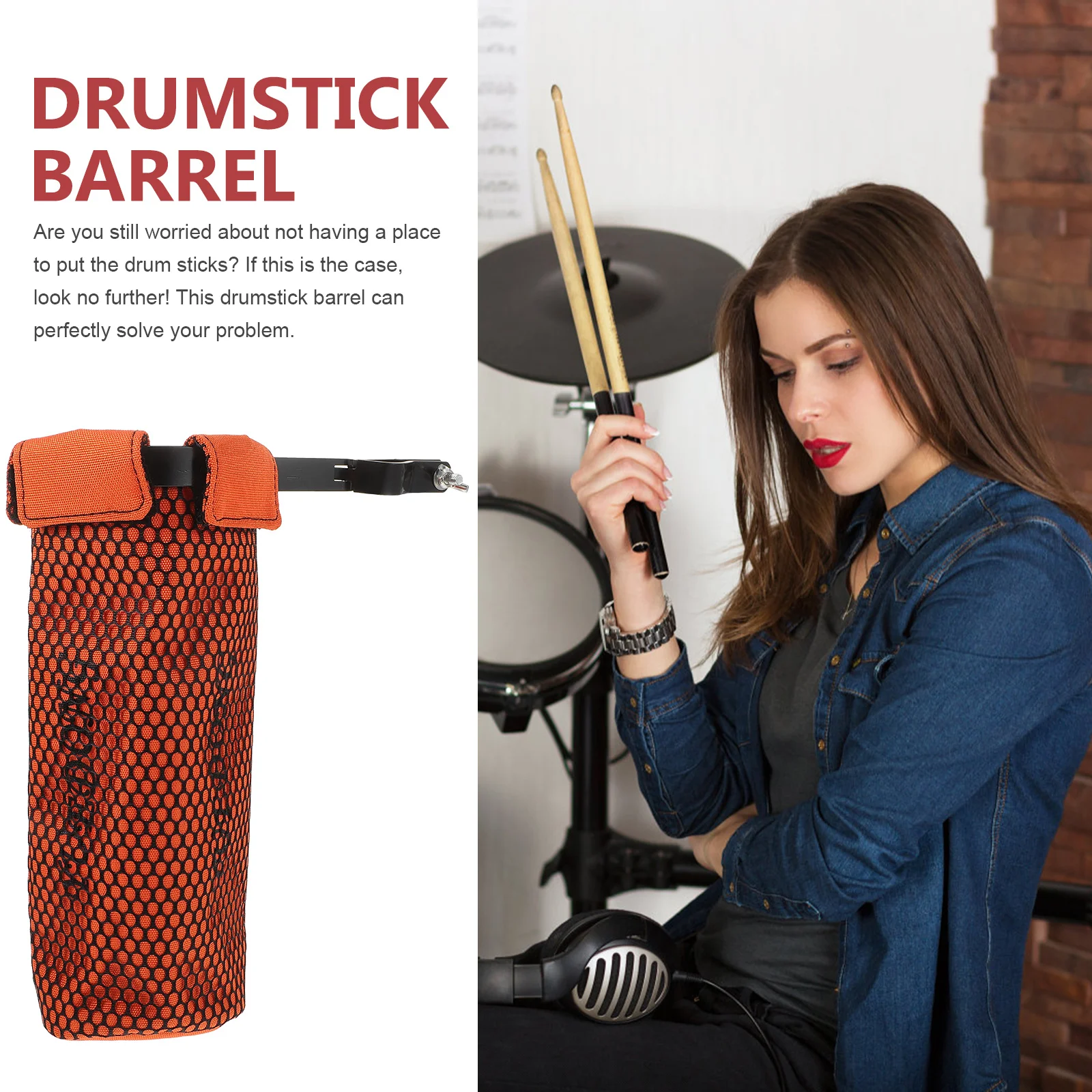 

Drum Stick Bag Storage Hanging Holder Drummer Accessories Drumstick Sticks Holders