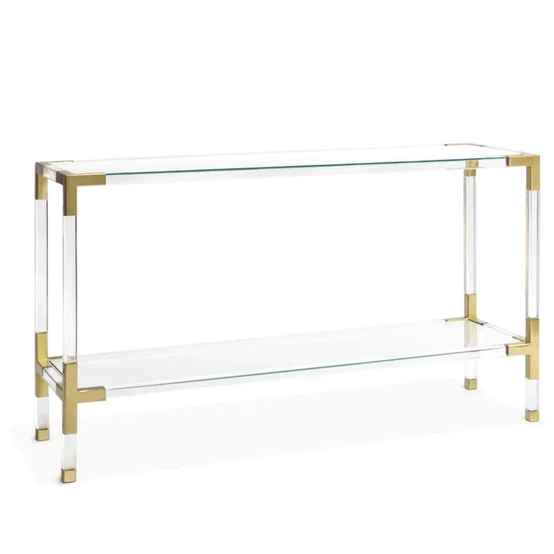 طاولة قهوة شفافة من الأكريليك، أثاث، طراز شمالي أنيق وبسيط، طاولة حافة منزلية جديدة