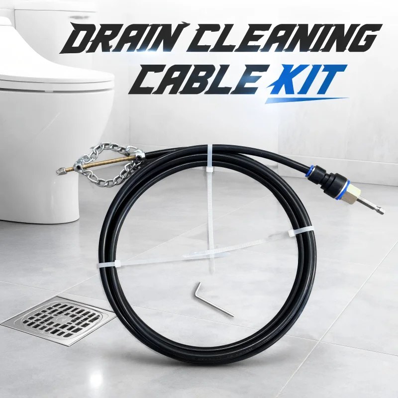 Drill Powered Drain Cleaner Hose - Galvanized Rotatable Chain Flexible Sewer Dredger for Home Sink Pipe Clog Removal Use