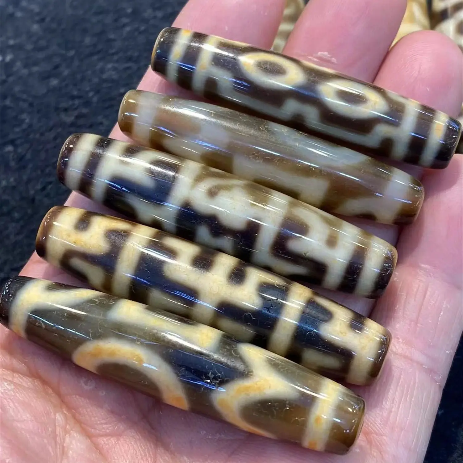 

20pcs/lot natural old agate dzi large size special pattern Premium variety Taiwan craftsmanship Weathering lines Handmade beads