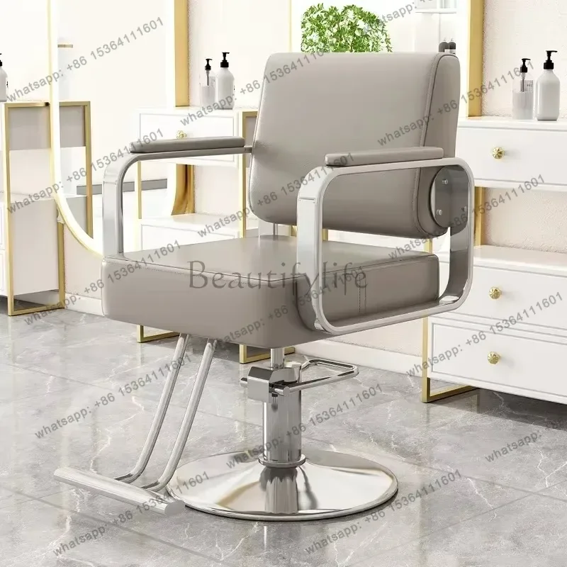 Gold Salon Beauty Barber Chair Aesthetic Personalized Lifter Classic Chair Swivel Cheap Minimalist Fashionable Cadeira Furniture