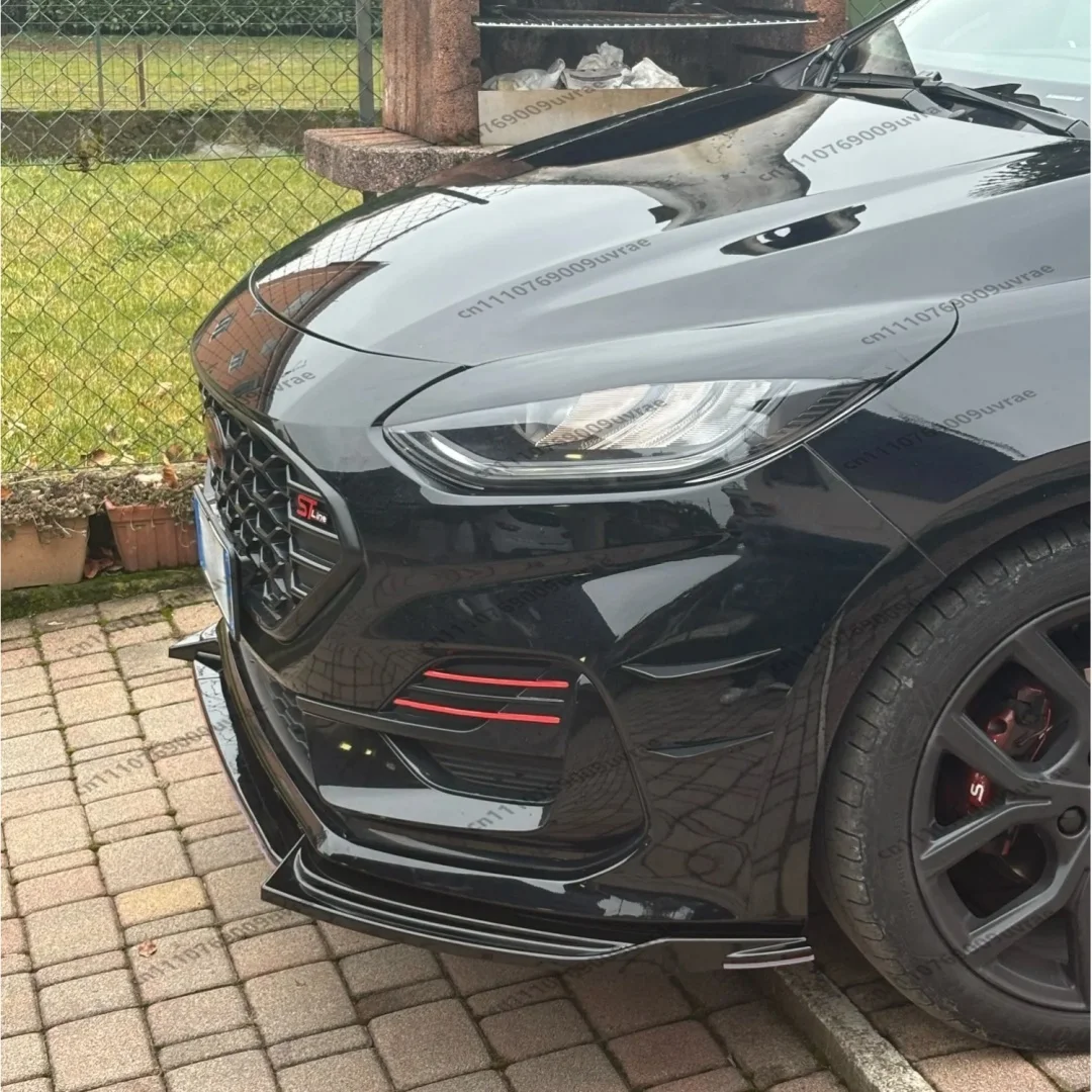 Gloss Black For Ford Fiesta MK8 ST Line 2017 2018-2023 Front Bumper Lip Splitter Chin Spoiler Protector Guard Tuning Accessory view 4