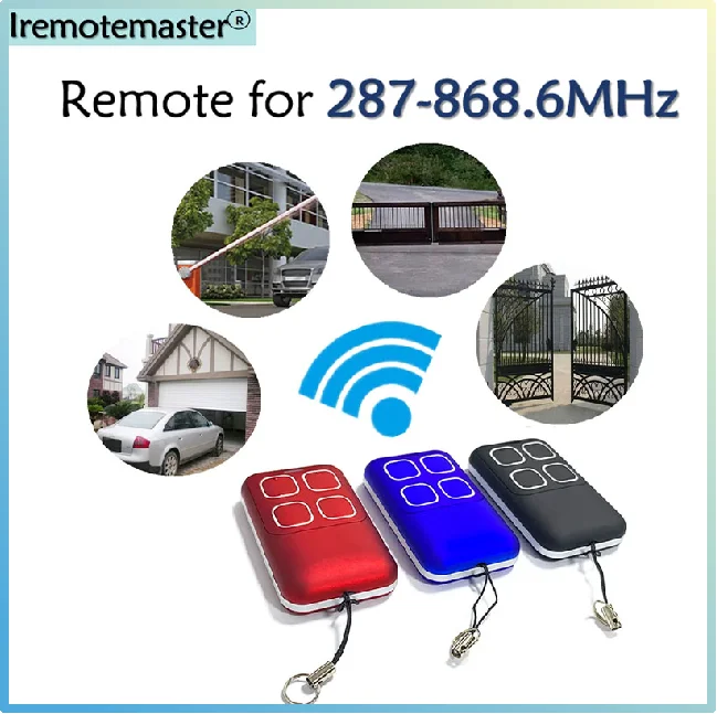 Garage Door Remote Control 433MHz 868MHz 287-868.6MHz Replicator Garage Door Opener Rolling Code Transmitter Gate Control 4 Keys