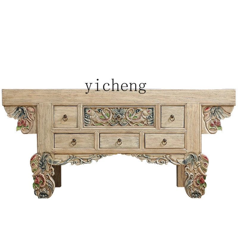 

ZK new Chinese solid wood table modern home living room porch cabinet Buddhist niche Fotai feng shui