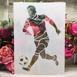 A4 29cm Football Sports DIY Layering Stencils Wall Painting Scrapbook Coloring Embossing Album Decorative Template