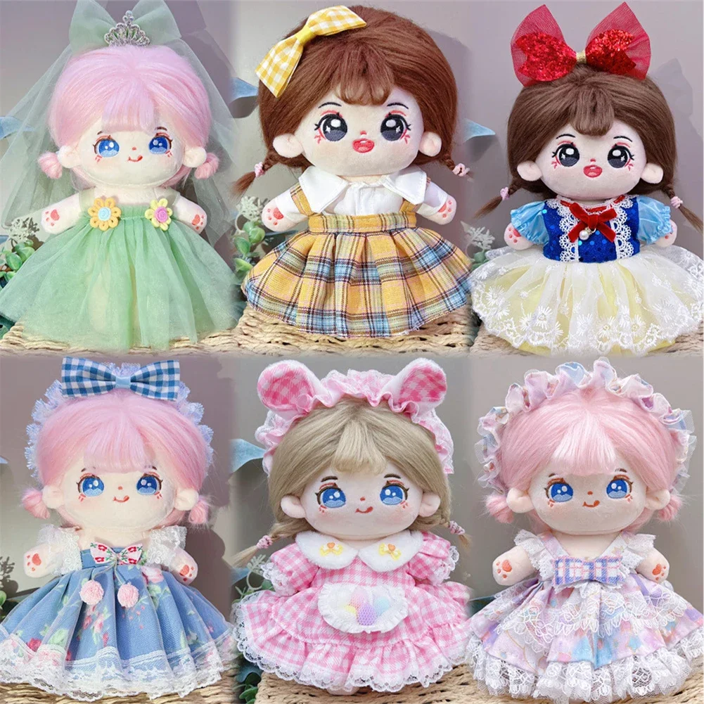 Cotton Doll Rompers Cartoon Plush Outfit Lolita Dress Playing House Accessories Mini Clothes for 20CM Dolls Kid Gift