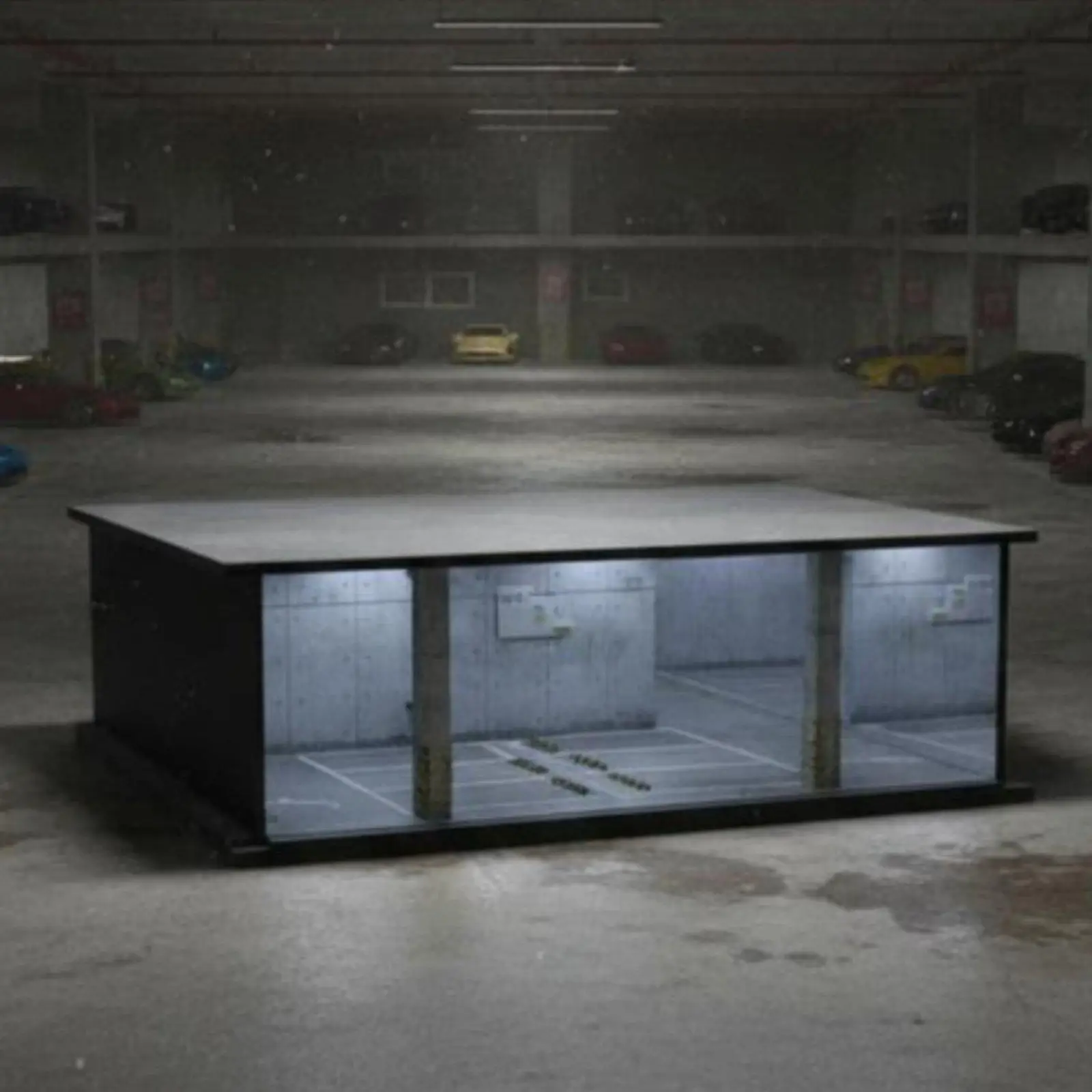 1:64 Scale Parking Garage Dustproof Cover Underground Garage Display Scene