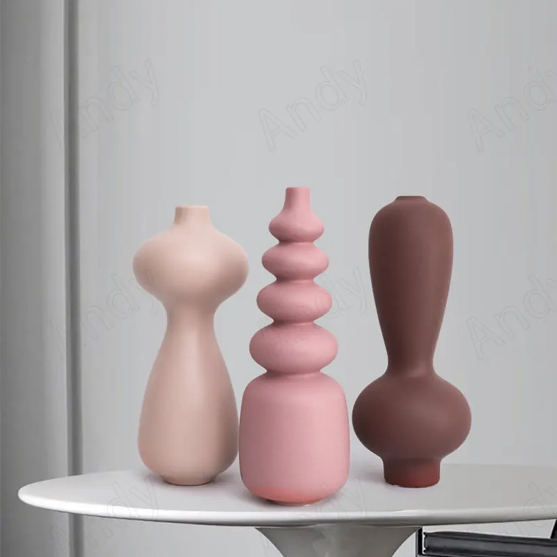 

Northern Europe Ceramic Vase Restaurant Desktop Art Ornaments Living Room Wine Cabinet Flower Organizer Modern Home Decoration