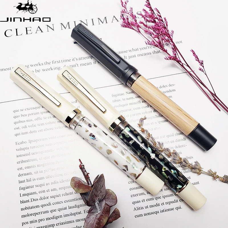 

Ручка-фонтан Jinhao 58 ручной работы с дизайном из перламутра, премиум-класса и профессиональная, с пером EF/F для студентов, каллиграфии и делового использования