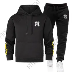 Neue lose Herbst Herren Hoodie Mode Crewneck Street Hoodie Hose 2 Sätze lässige Männer Jogging Fitness Pullover Jogging hose