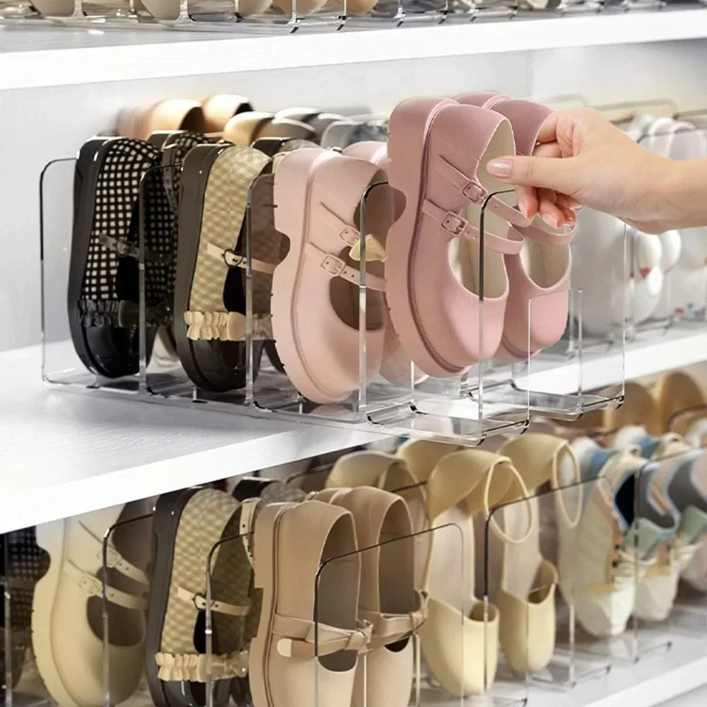 Simple Plastic Shoe Storage Rack Vertical Space-saving Storage Rack Multifunctional Shoe Racks