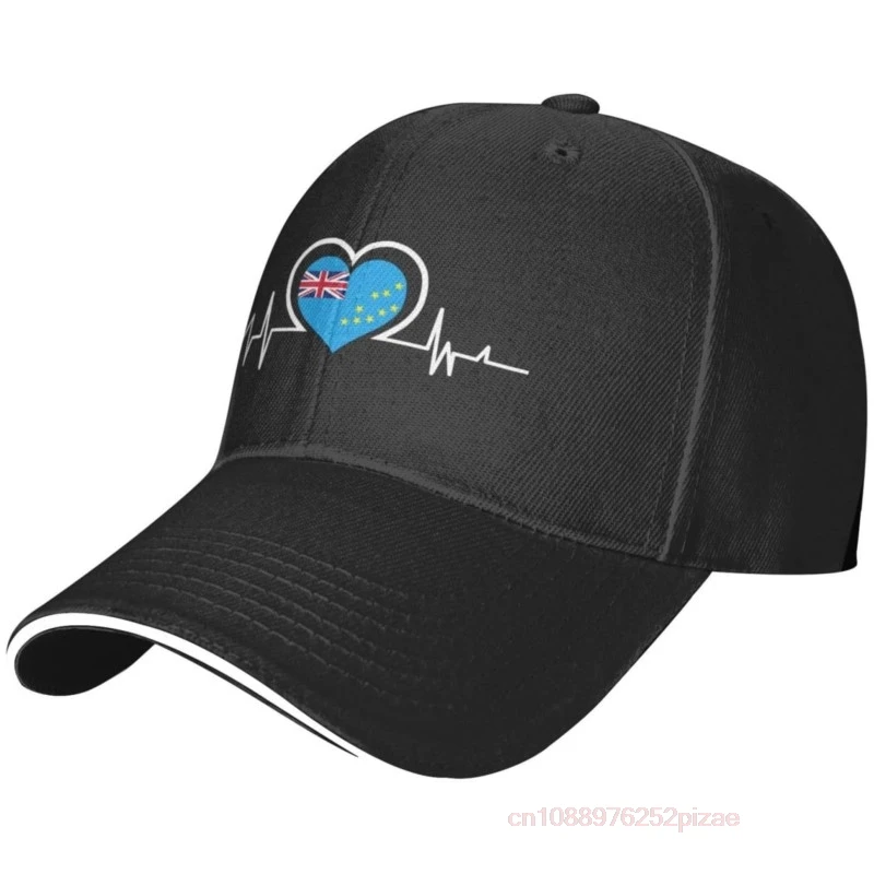 

Tuvalu Flag Heartbeat Adjustable Baseball Cap for Outdoor Sun Protection Men Women Unisex For Sports
