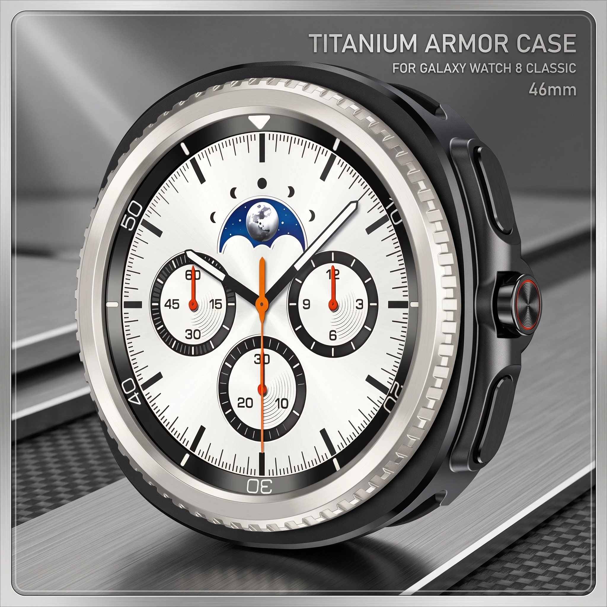 Titanium Armor Case For Samsung Galaxy Watch 8 Classic 46mm Metal Drop Resistant Protector Cover For Galaxy Watch 8 Classic 46mm