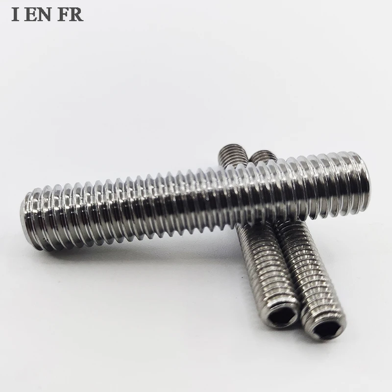 1/50pcs M3 M4 M5 M6 M8 M10 M12 M16 Din916 304 A2 Stainless Steel Allen Hex Hexagon Socket Cup Point Grub Headless Bolt Set Screw