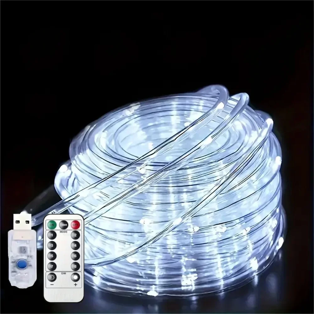 5M/10M/20M USB Tube Lights, 8 Lighting Modes, LED Light String With Remote Control, Home And Outdoor Landscape Decorative Lights