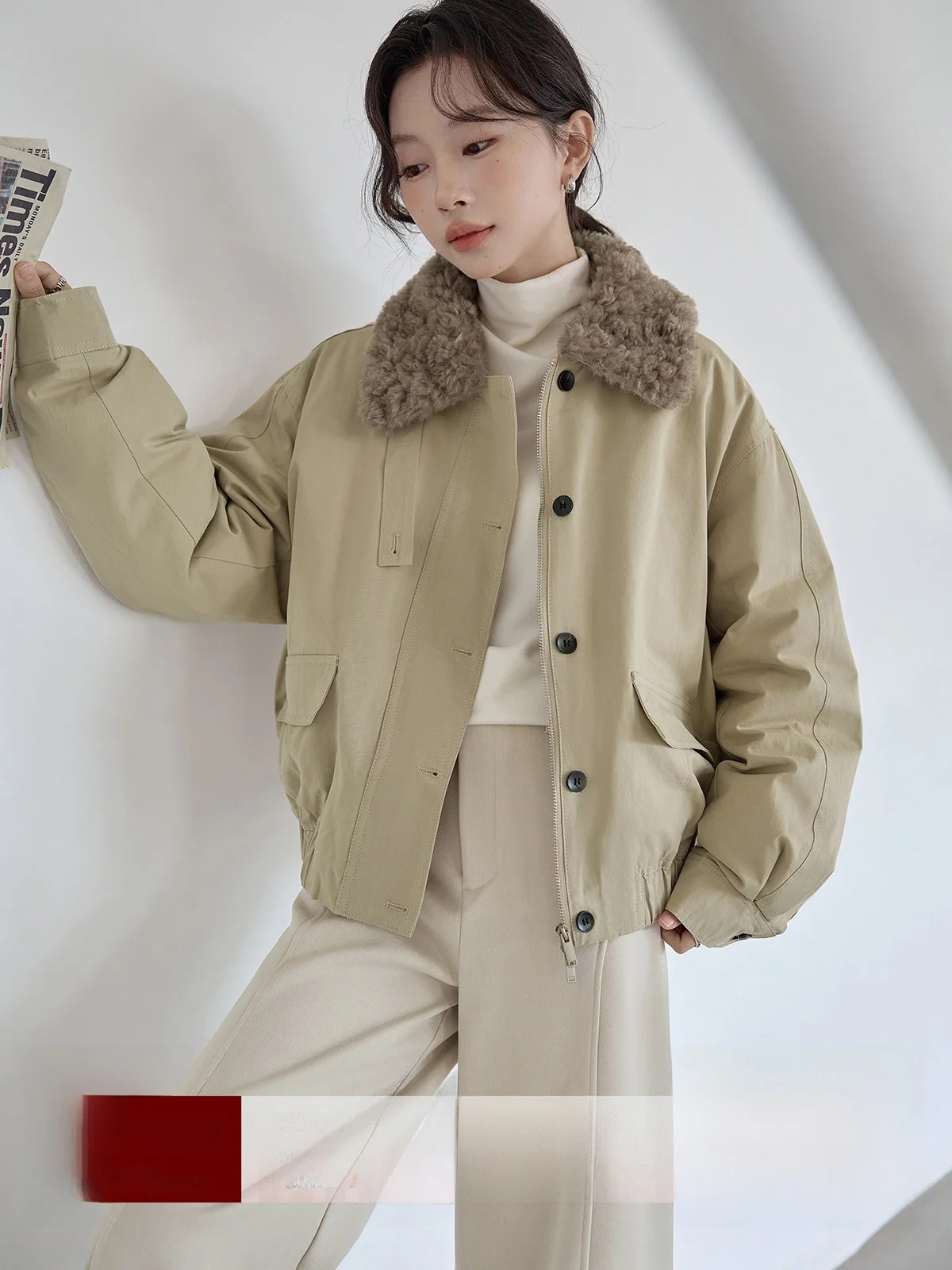 

Женская пуховая куртка цвета хаки с воротником-стойкой, свободного кроя, на одной пуговице, для повседневной носки, теплая, для поездок на работу