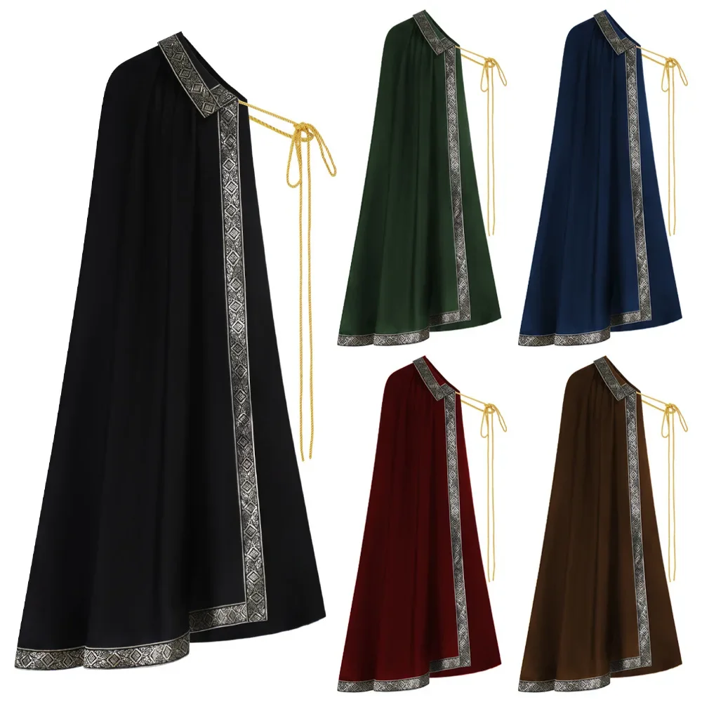 Mittelalterlicher Umhang für Herren, Renaissance-Cosplay-Halb-Umhang, Steampunk-Accessoire, Gothic-Punk, viktorianischer Ritter, Halloween-Schal