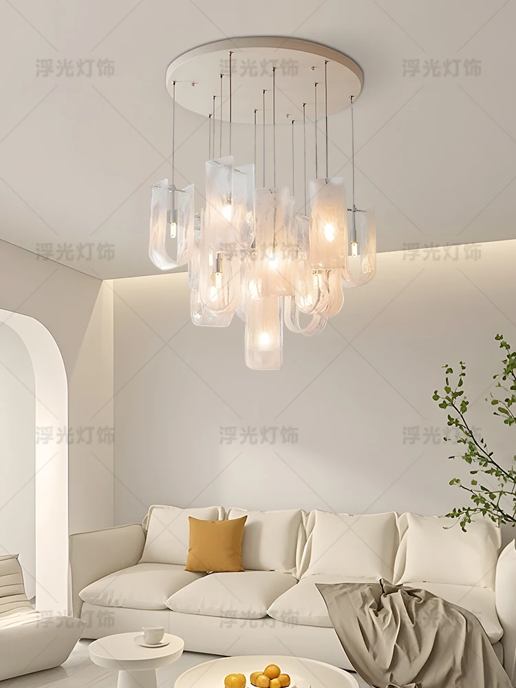 

Подвесной светильник для гостиной из французского облака, основной светильник в кремовом стиле, роскошный новый светильник для лестницы в столовой 2025 года