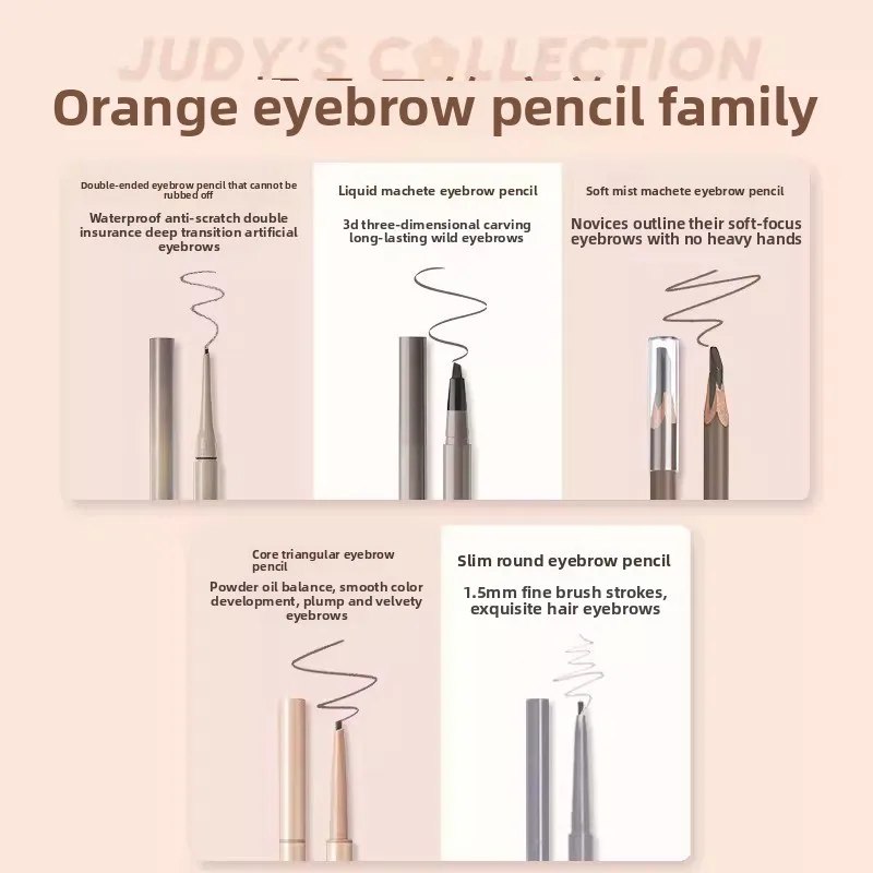 Judydoll Microblading Eyebrow Pencil - wodoodporny, odporny na rozmazywanie, aksamitny matowy wykończenie dla naturalnych, piórkowych brwi, długotrwały