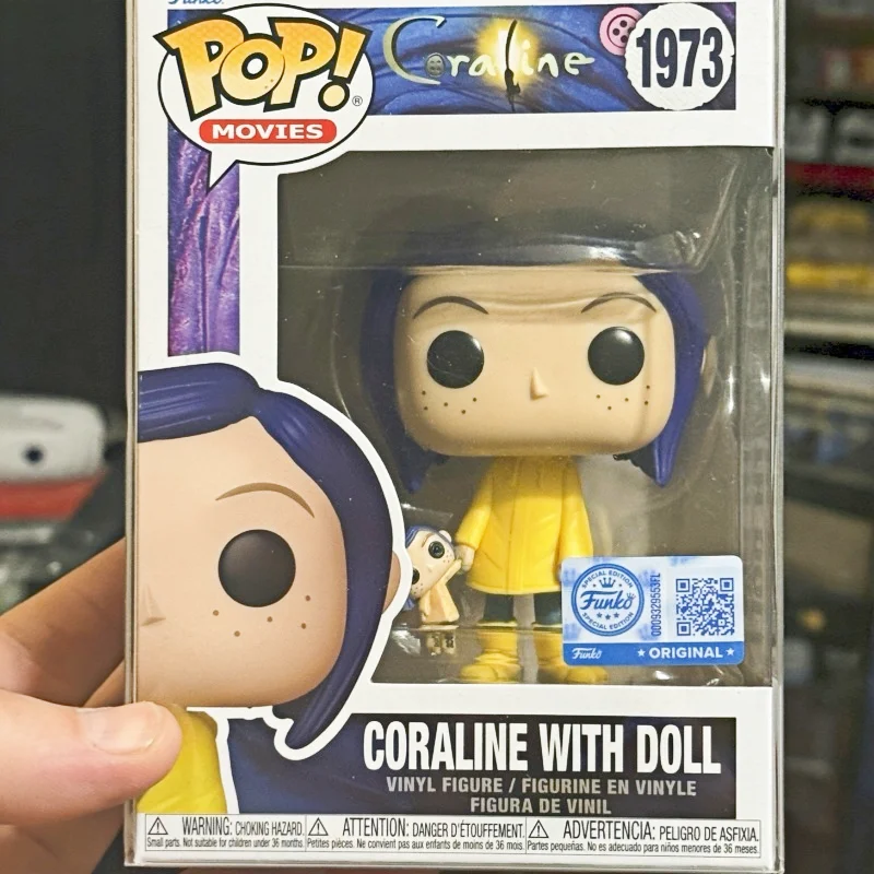 Original Funko Pop! Movies Coraline with Doll #1973 Coraline Vinyl Figure - Movie Collectible Model Desktop Decor Gift for Fans