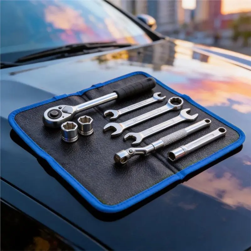 T21C Flexible Non-Slip Magnetic Mat Organizer & Tool Holder For Workshop Auto Repair Garage, Holds Screwdriver