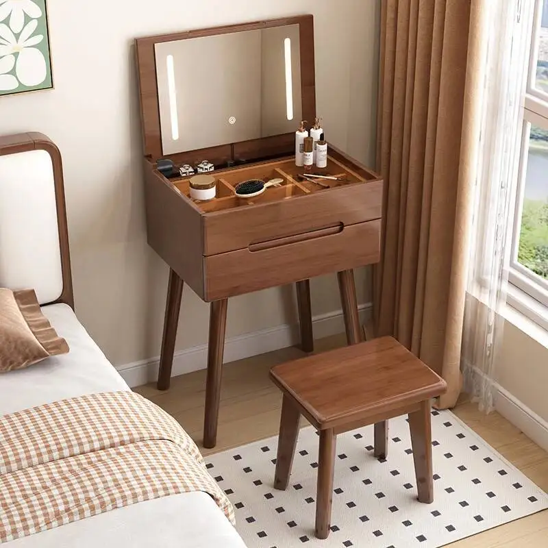 

Dresser Storage Makeup Bedroom Wooden Cabinet Mirrors Vanity Desk Dresser Drawer Nordic Penteadeira Quarto Bedroom Set