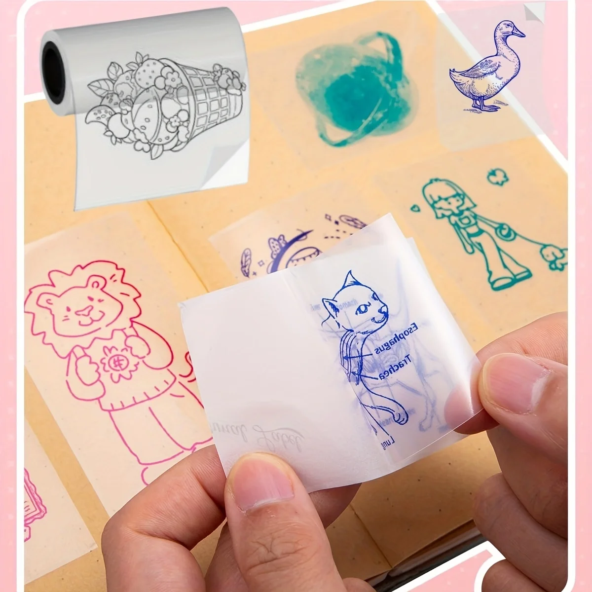 4/8 Rolls Clear Thermal Transfer Paper HD-Quality Christmas Stickers for Mini Portable Printers Holiday Labels & Festive Decor