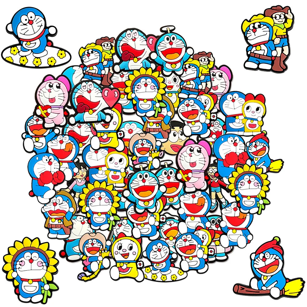 12-100Pcs Mixed Dorae Shoe Charms For Clogs Cartoon Series Shoe Decoration Premium Quality Popular Charms Accessories Great Gift