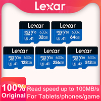 Lexar 633X Memory Card 128GB Class 10 Micro SD Card 64GB 32GB Flash Cards SDHC/SDXC UHS-I Blue TF Cards for Dashcam/Camcorder