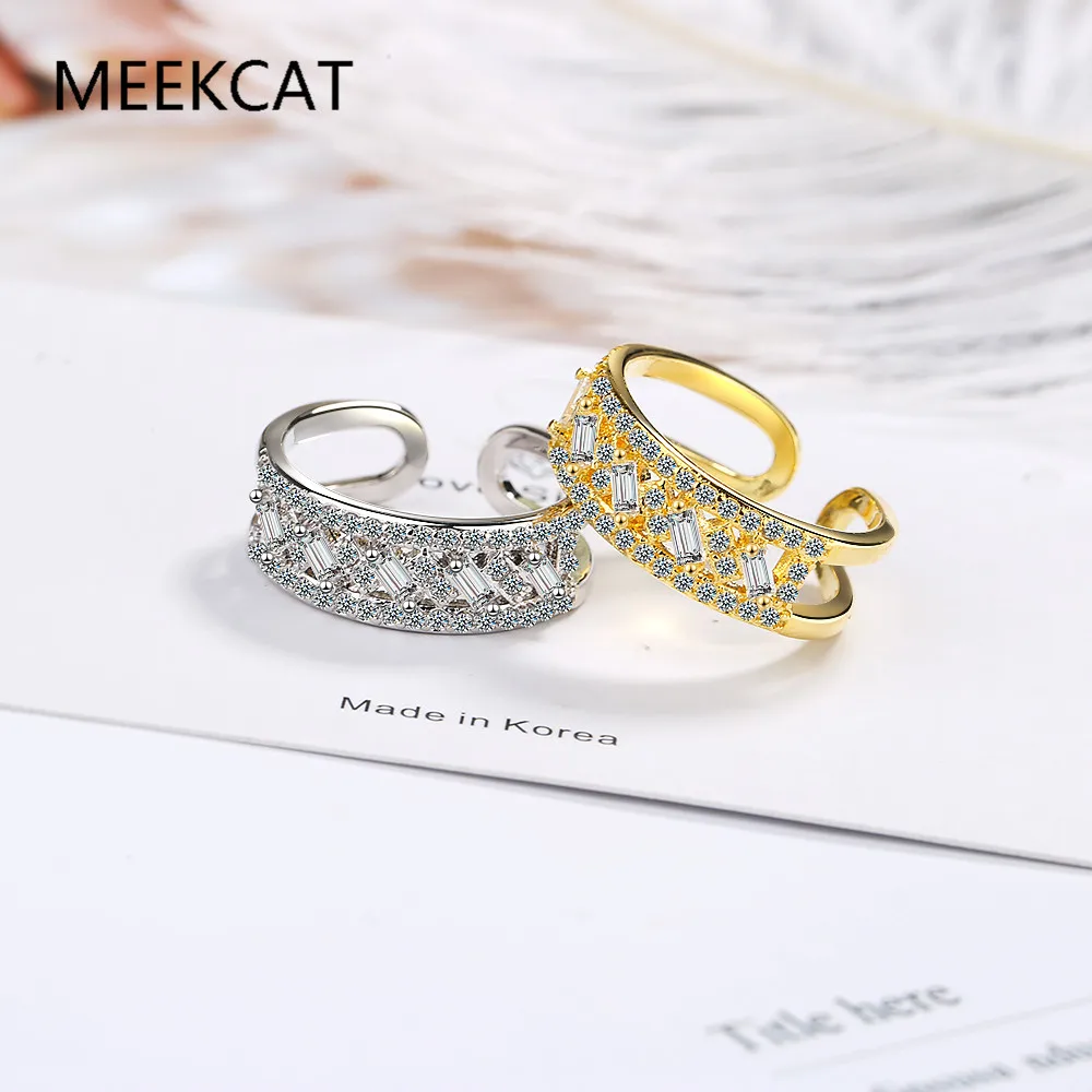 Moissanite Wedding Bands for Women Wide 925 Sterling Silver Promise Engagement Rings Round Emerald Cut Simulated Diamond Anillos