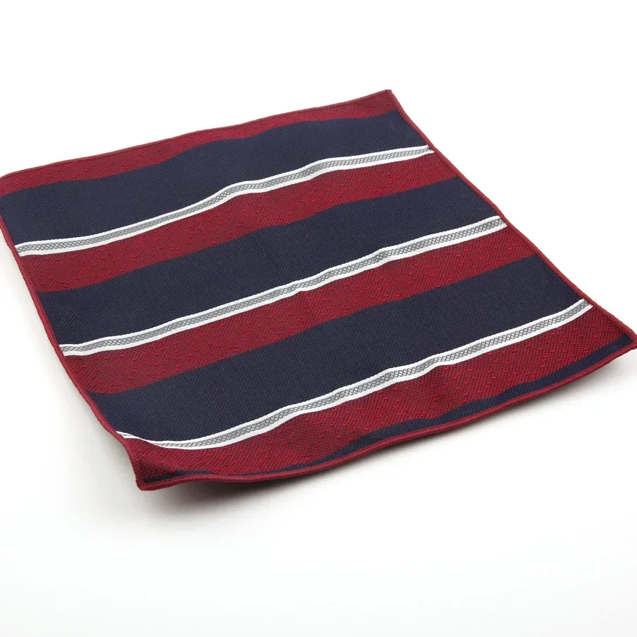 مزيج القطن 24 سنتيمتر عالية الجودة جيب مربع القهوة النبيذ الأسود مخطط زهرة المناديل صالح رجل العريس الزفاف الرسمي المنديل