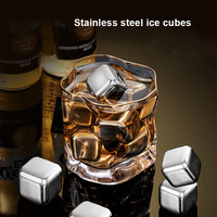 4/6/8 Pcs Stainless Steel Ice Cubes Set Reusable Chilling Stones for Whiskey Wine Wine Cooling Cube Chilling Rock Party Bar Tool