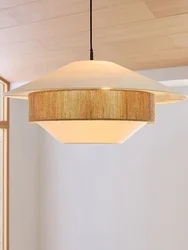 Vintage Japanese Kitchen Chandelier Minimalist Restaurant Bedroom Hotel Hand Woven Hemp Rope Hanging Light Fixture Home Decor