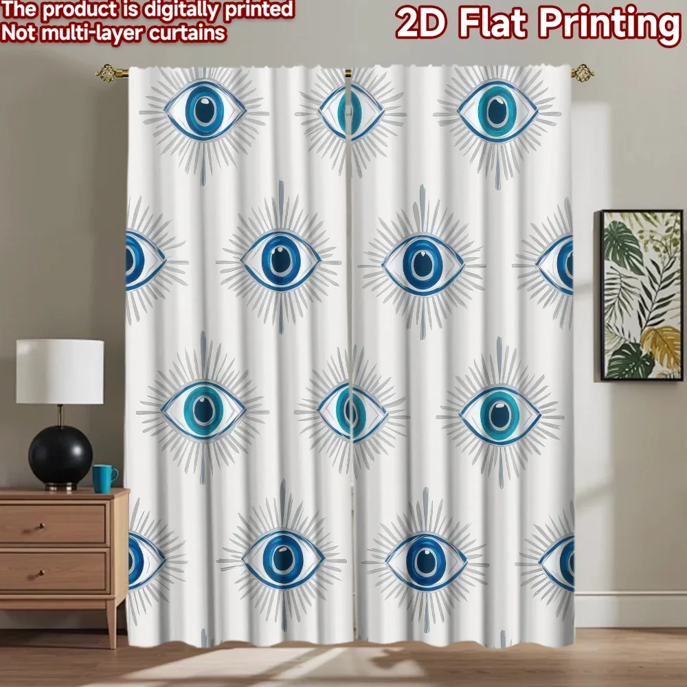

1pc 2D flat Photography Backdrop Party Backdrop Blue Eyes and Rays 100% Polyester Festive Holiday Use for Indoor celebrations