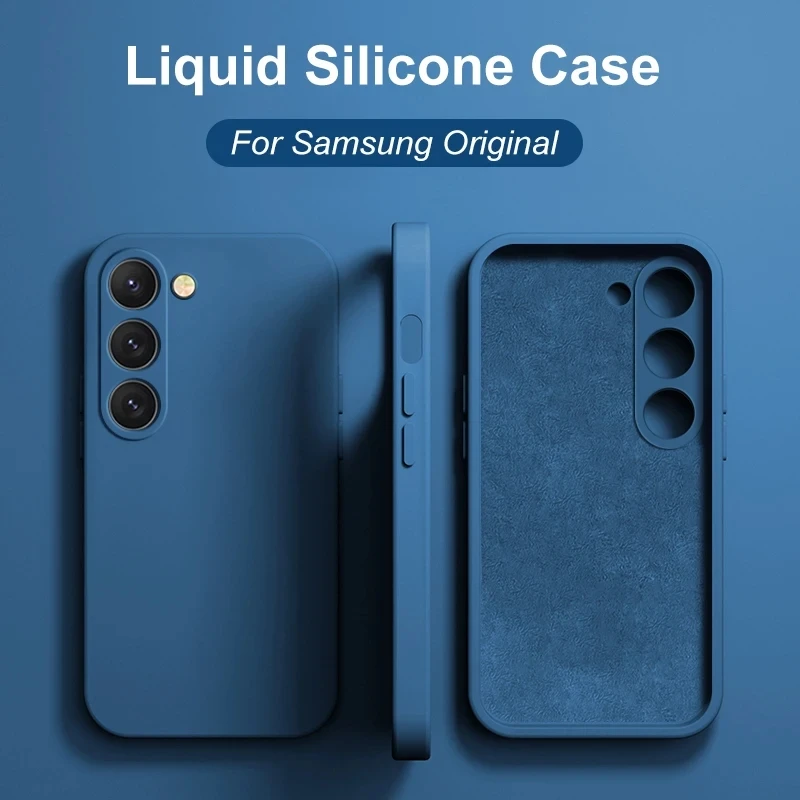 S25 S24 Ultra Case Liquid Silicone Phone Case For Samsung Galaxy S23 S25 S22 Plus S24 FE S25 + Plus Soft Cover
