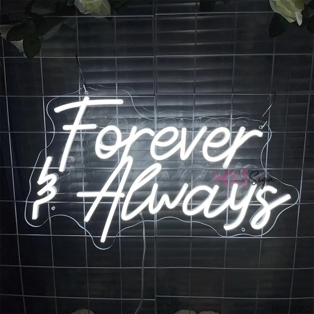 Forever Aways Neon Sign สําหรับงานแต่งงานนีออนไฟ Led ป้ายตกแต่งห้องนอน Party Living Room Wall Decor โคมไฟนีออน