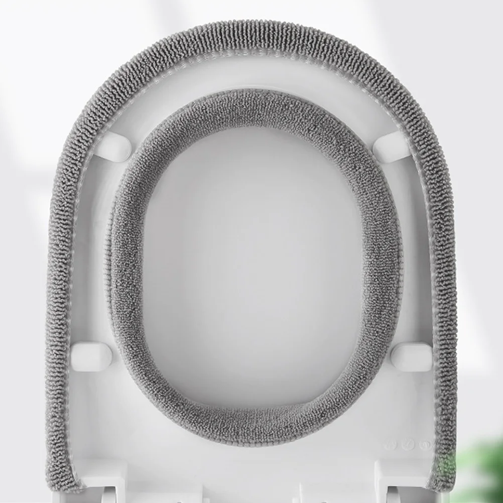 

Thickened Toilet Pad Elongated Seat Covers for Bathroom Stretchable Cushioned Pads Cloth Washable Thicker Warmer Water Proof