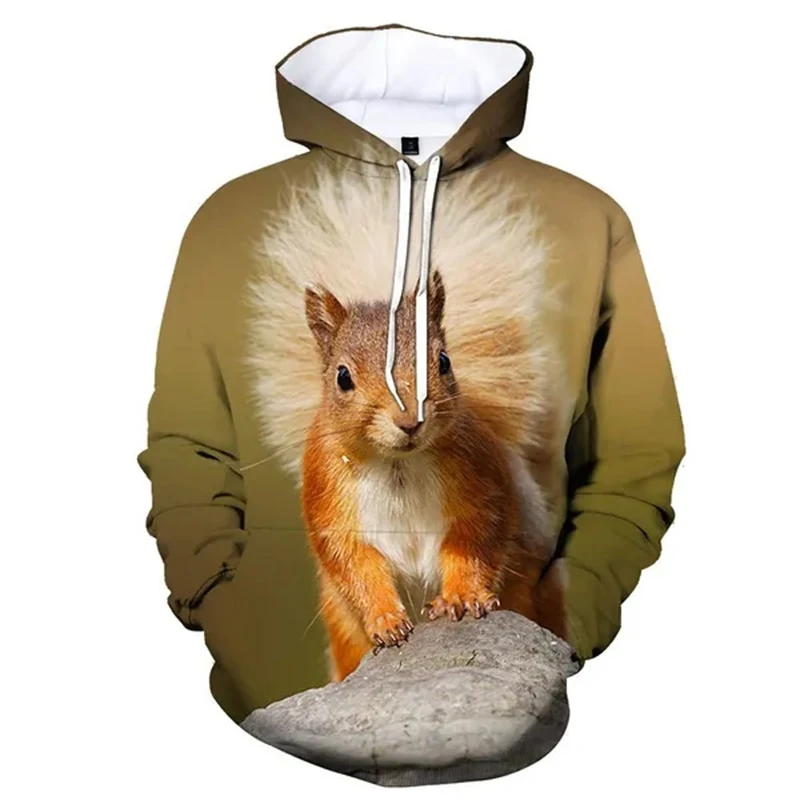 

Funny Cute Squirrel Hoodie Animal 3D Print Men Women Streetwear Hoodies Oversized Pullover Hooded Sweatshirts Kids Tops Clothing